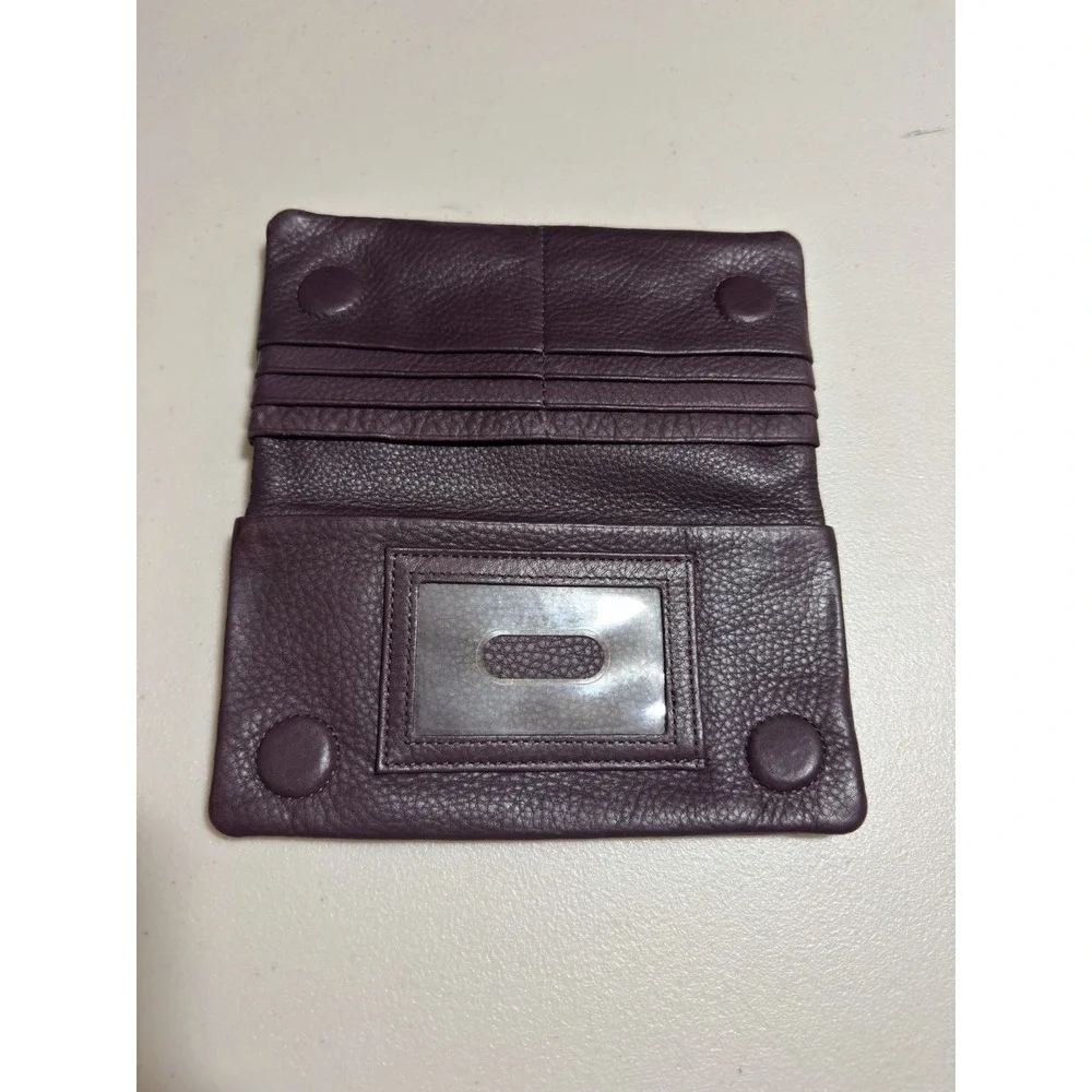 HOBO Lumen Continental Leather Wallet Clutch - Plum / Eggplant Purple